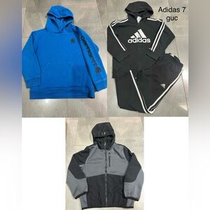 Under Armour Adidas Carhartt 7 Boys Bundle, 2 Zip Up 1 Hoodie 1 Sweatpants